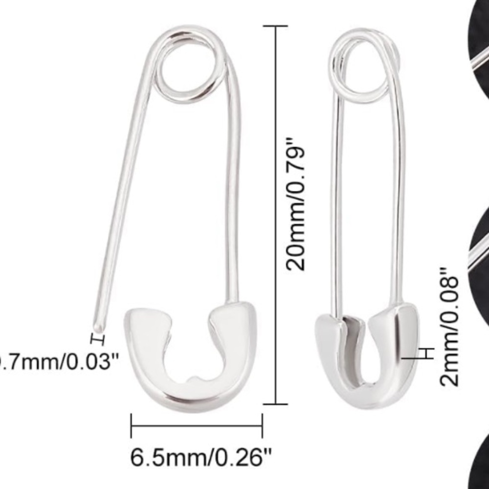 🧷✨NWT✨ 🧷925 Silver Safety Pin Earrings-Small ✨🧷 - Picture 2 of 3